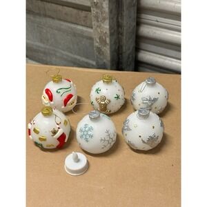 Set‎ of 6 LED Christmas Ball Candles Battery Operated Holiday Decor